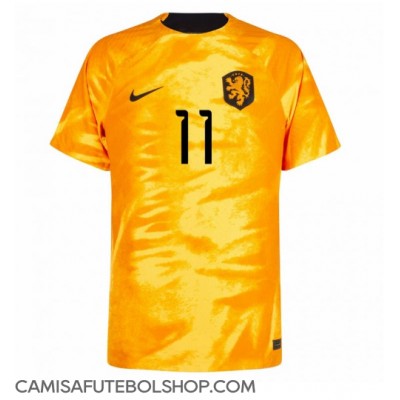 Camisa de time de futebol Holanda Steven Berghuis #11 Replicas 1º Equipamento Mundo 2022 Manga Curta